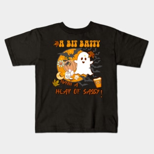 Halloween A Bit Batty With A Heap Of Sassy! Ghosts & Bats Kids T-Shirt